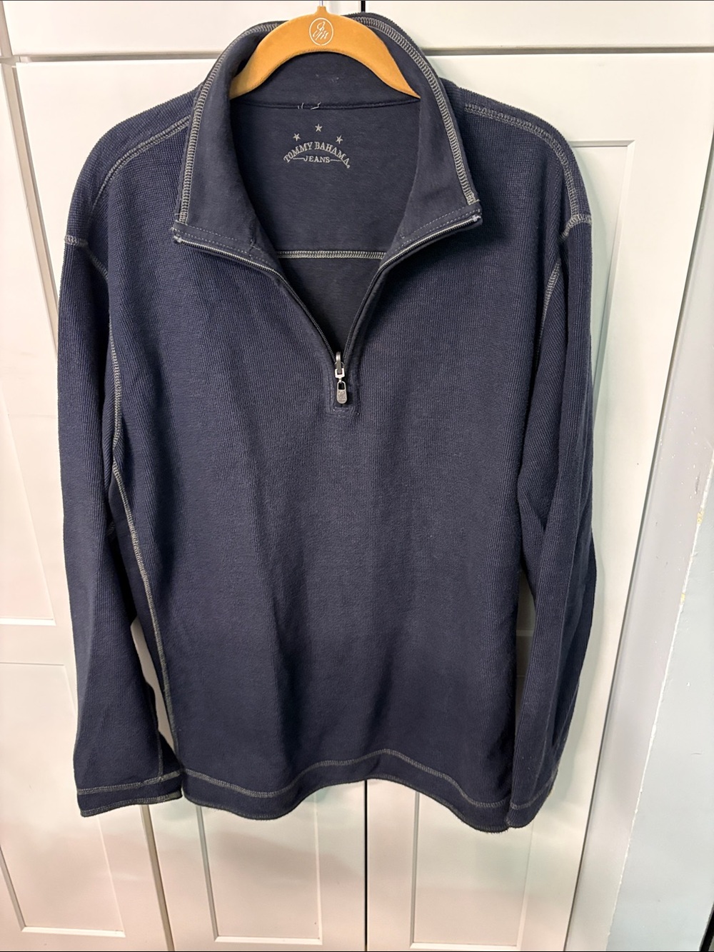 Tommy Bahama Dark Navy Quarter-Zip Pullover Sweater